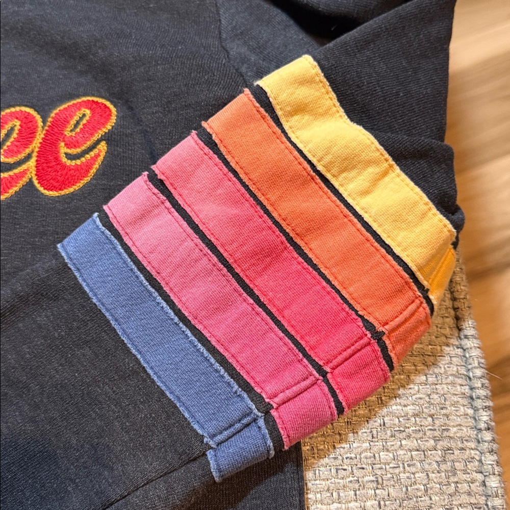 VTG Aviator Nation Venice Embroidered Patch Full Zip Hoodie Charcoal 5 Stripes S - Picture 3 of 7